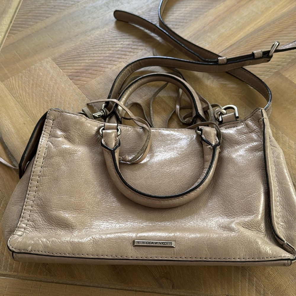 Rebecca Minkoff Crossbody Leather Handbag Grey 9x6.5x3.5